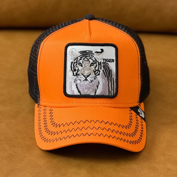 Goorin Bros Animal Farm Trucker Baseball Snapback Hat Cap The Orange Tiger RARE - Picture 1 of 6